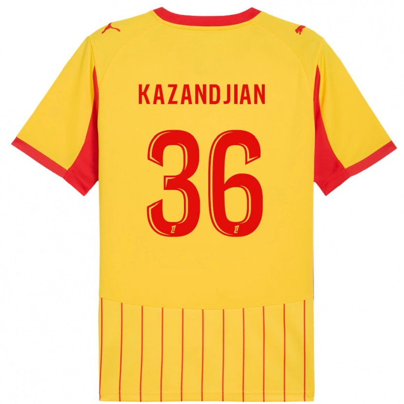 Danxen Mujer Camiseta Lara Kazandjian #36 Amarillo Rojo 1ª Equipación 2025/26 La Camisa México