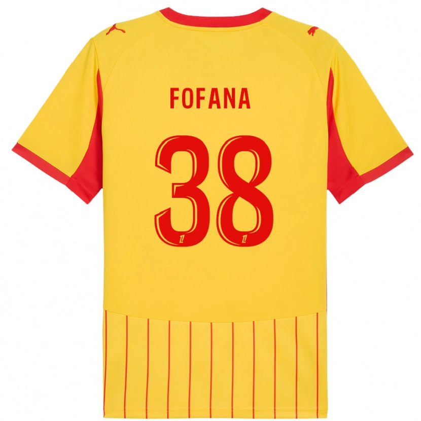 Danxen Mujer Camiseta Rayan Fofana #38 Amarillo Rojo 1ª Equipación 2025/26 La Camisa México