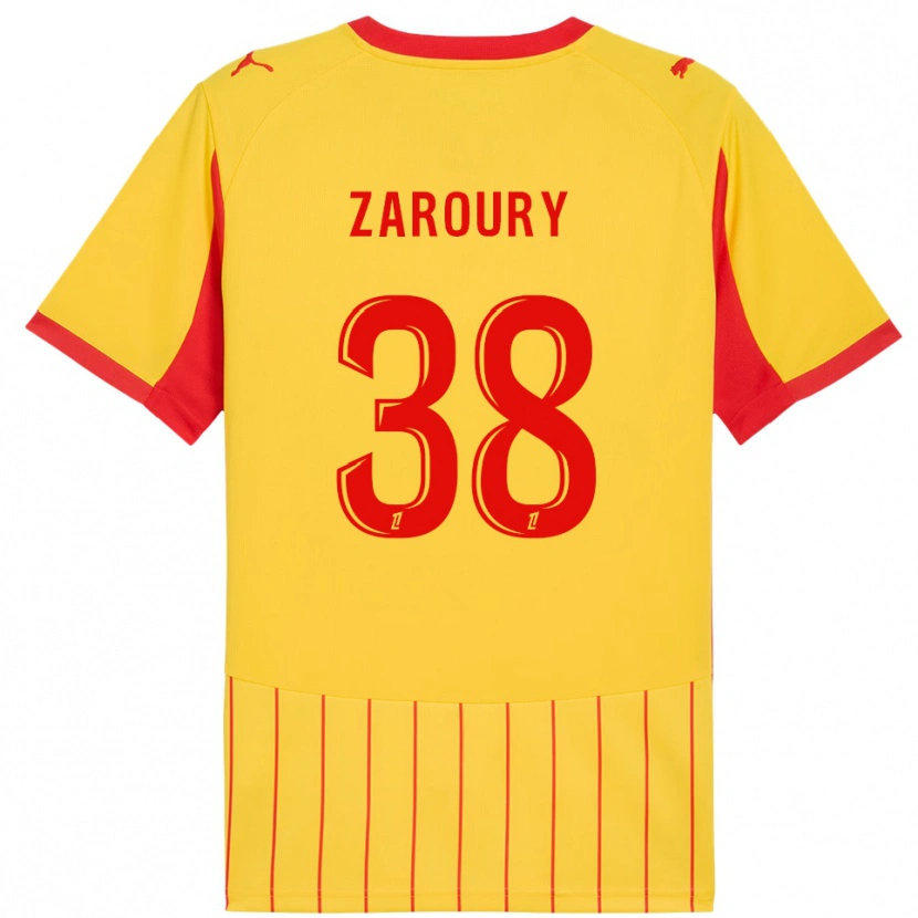 Danxen Mujer Camiseta Anass Zaroury #38 Amarillo Rojo 1ª Equipación 2025/26 La Camisa México