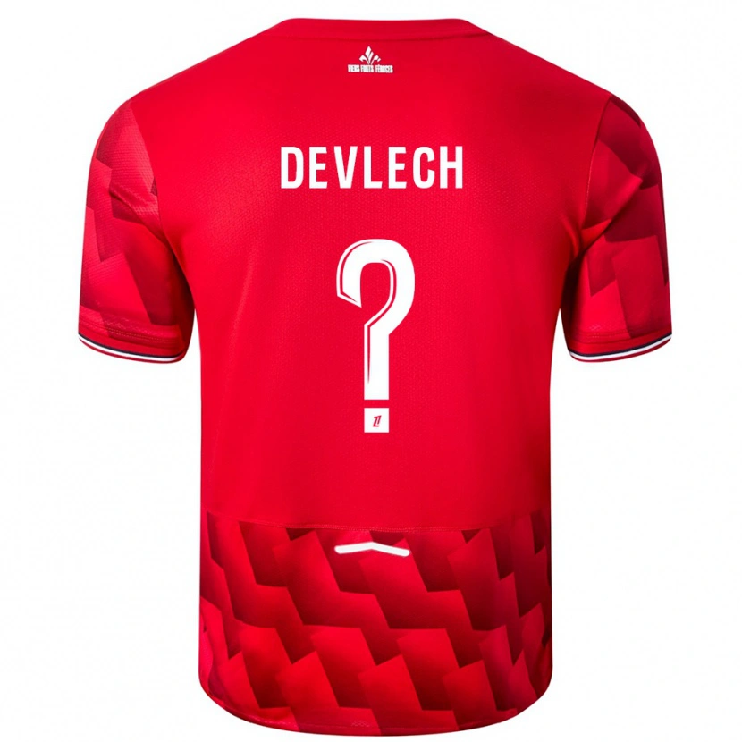 Danxen Mujer Camiseta Gwenaëlle Devleesschauwer #0 Rojo Blanco 1ª Equipación 2025/26 La Camisa México