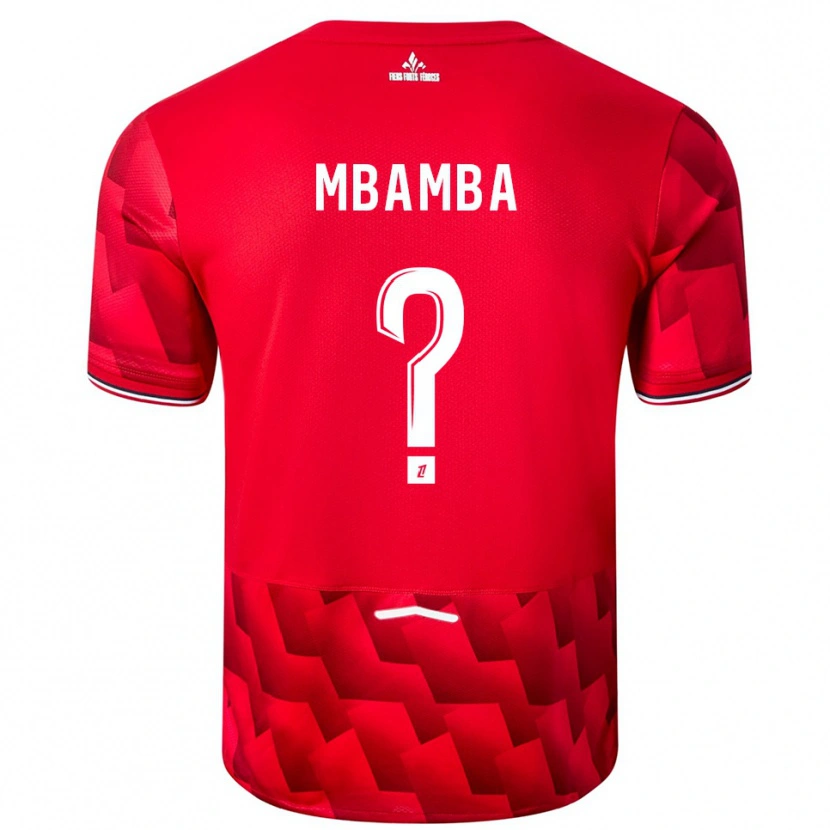 Danxen Mujer Camiseta Lucas Mbamba #0 Rojo Blanco 1ª Equipación 2025/26 La Camisa México