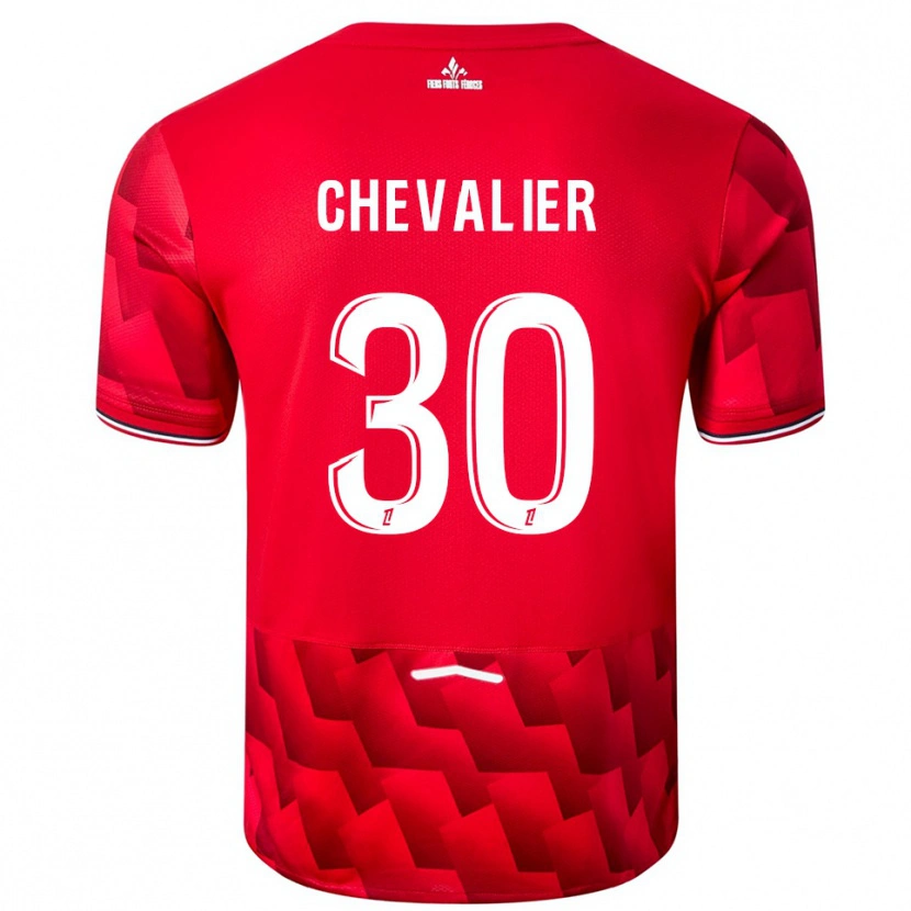 Danxen Mujer Camiseta Lucas Chevalier #30 Rojo Blanco 1ª Equipación 2025/26 La Camisa México