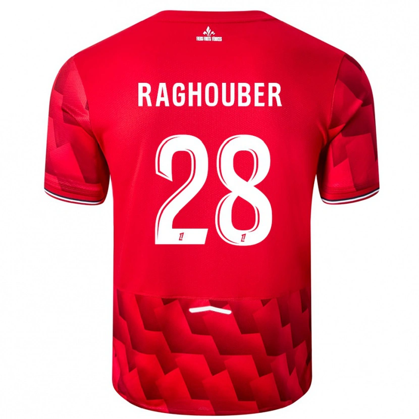 Danxen Mujer Camiseta Ugo Raghouber #28 Rojo Blanco 1ª Equipación 2025/26 La Camisa México