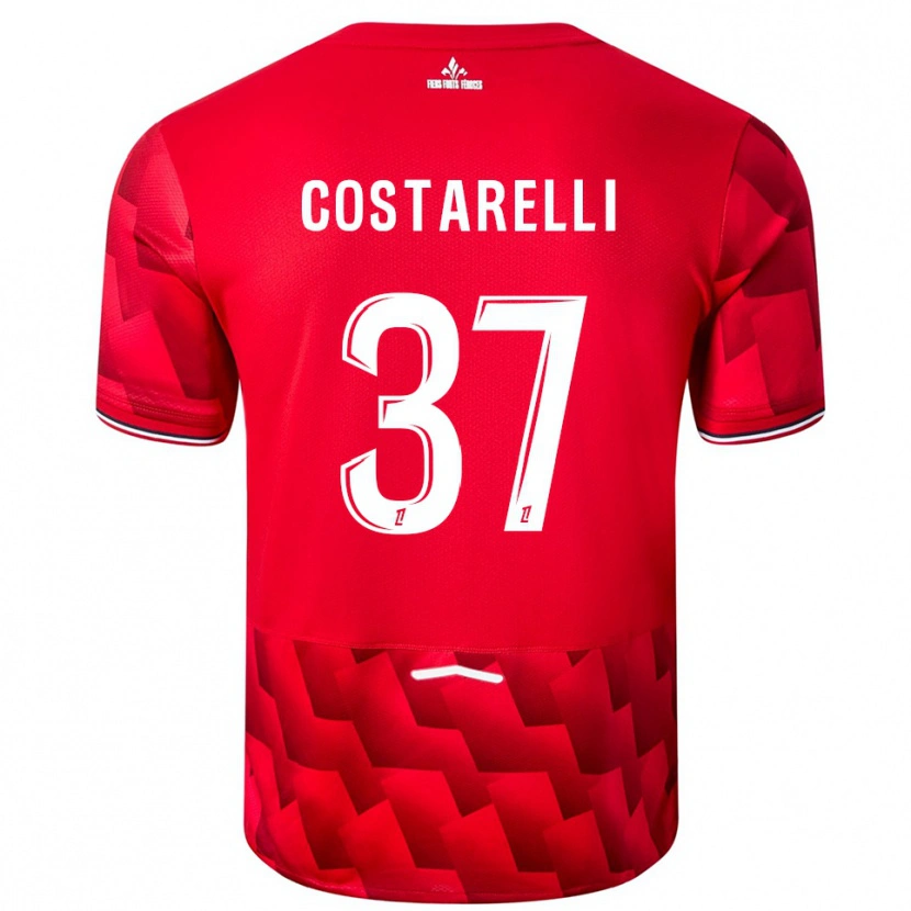 Danxen Mujer Camiseta Morgan Costarelli #37 Rojo Blanco 1ª Equipación 2025/26 La Camisa México