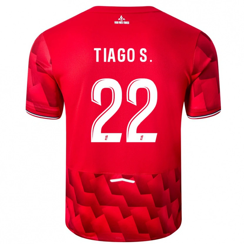 Danxen Mujer Camiseta Tiago Santos #22 Rojo Blanco 1ª Equipación 2025/26 La Camisa México