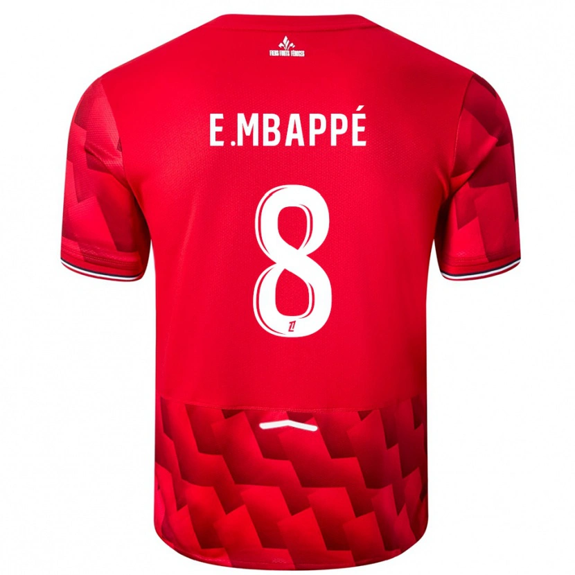 Danxen Mujer Camiseta Ethan Mbappé #8 Rojo Blanco 1ª Equipación 2025/26 La Camisa México