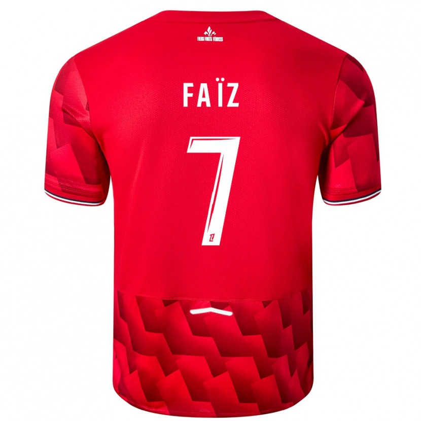Danxen Mujer Camiseta Adame Faïz #7 Rojo Blanco 1ª Equipación 2025/26 La Camisa México