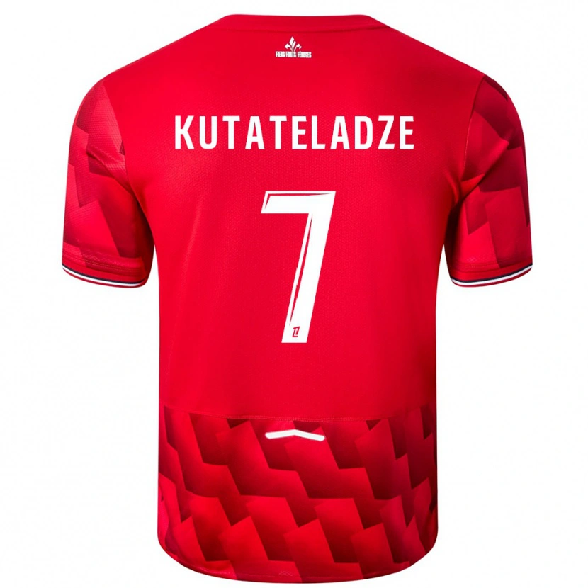 Danxen Mujer Camiseta Alexandre Kutateladze #7 Rojo Blanco 1ª Equipación 2025/26 La Camisa México