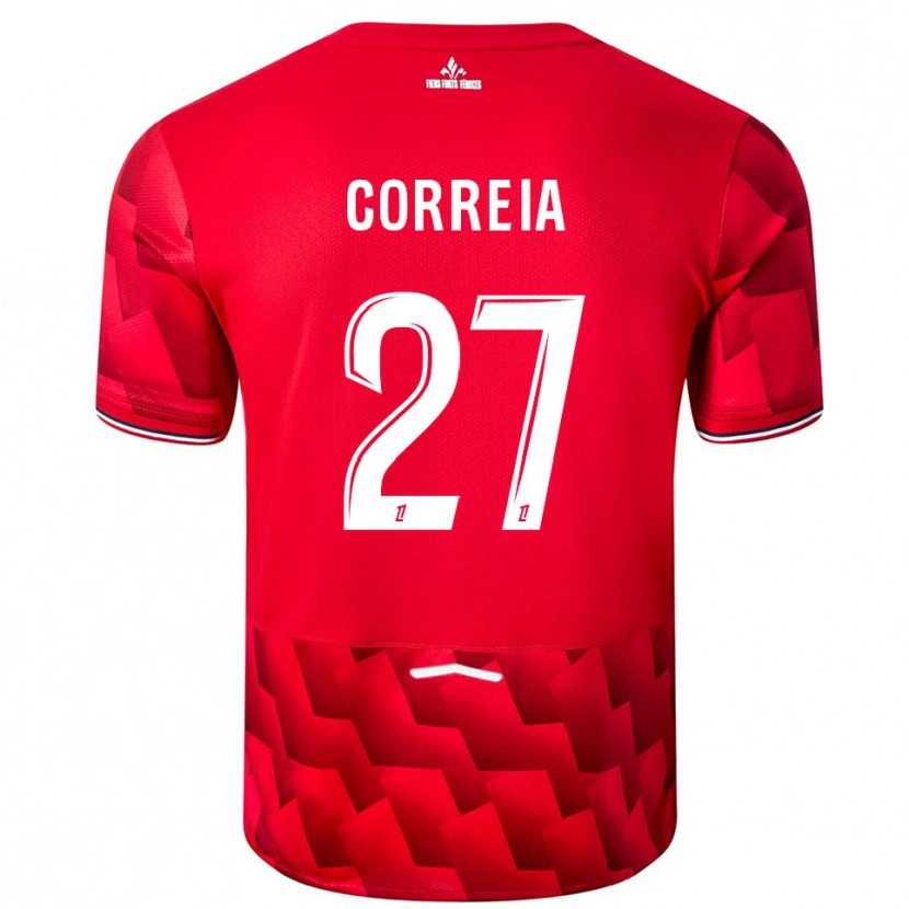 Danxen Mujer Camiseta Félix Correia #27 Rojo Blanco 1ª Equipación 2025/26 La Camisa México
