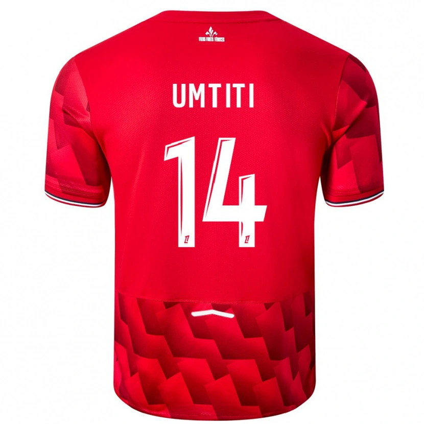 Danxen Mujer Camiseta Samuel Umtiti #14 Rojo Blanco 1ª Equipación 2025/26 La Camisa México