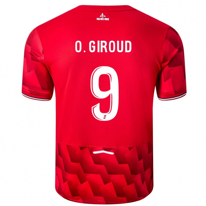 Danxen Mujer Camiseta Olivier Giroud #9 Rojo Blanco 1ª Equipación 2025/26 La Camisa México