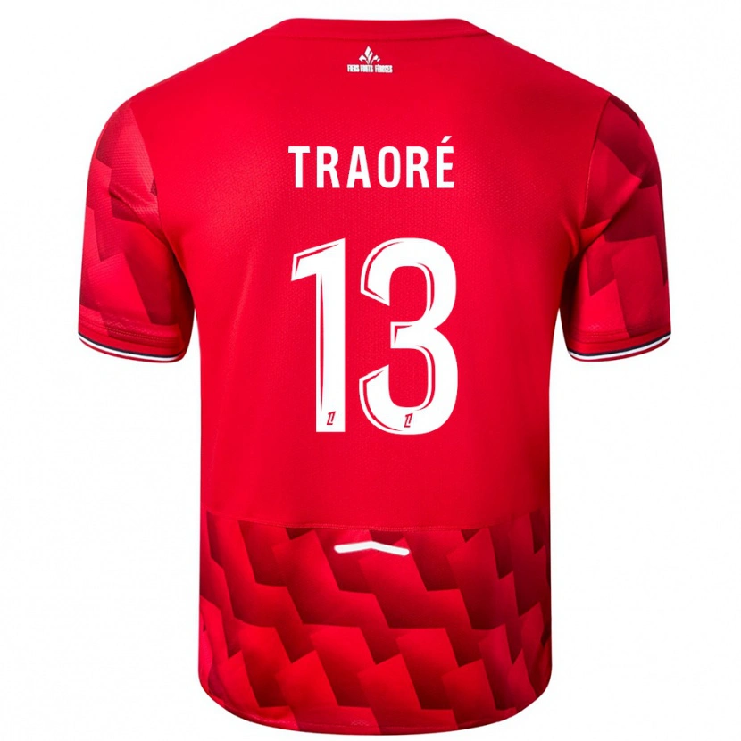 Danxen Mujer Camiseta Yéli Traoré #13 Rojo Blanco 1ª Equipación 2025/26 La Camisa México