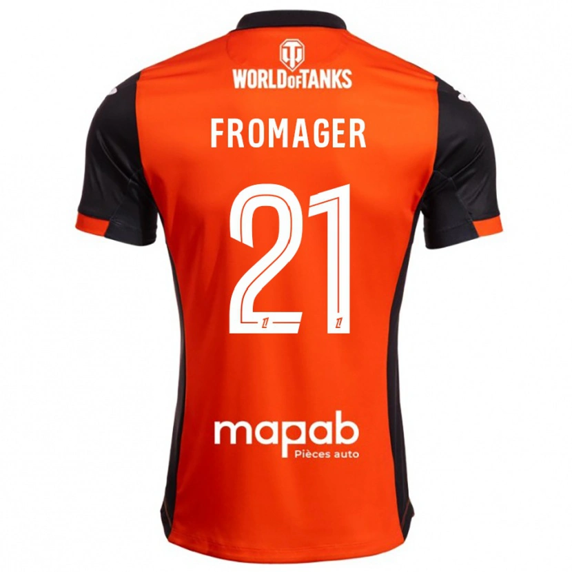 Danxen Mujer Camiseta Côme Fromager #21 Negro Naranja 1ª Equipación 2025/26 La Camisa México
