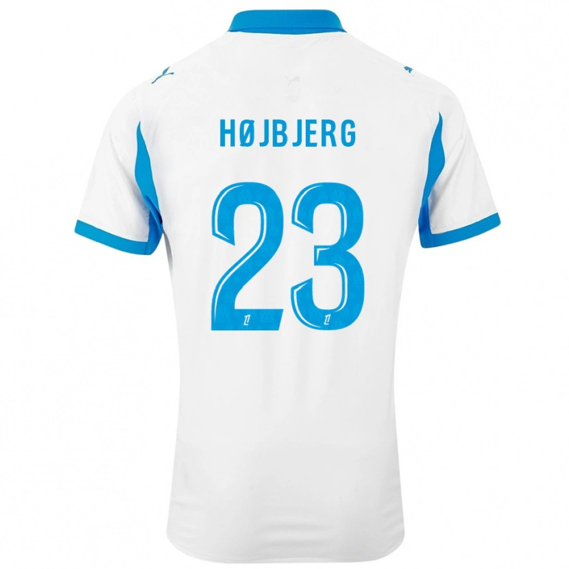 Danxen Mujer Camiseta Pierre-Emile Højbjerg #23 Blanco Celeste 1ª Equipación 2025/26 La Camisa México