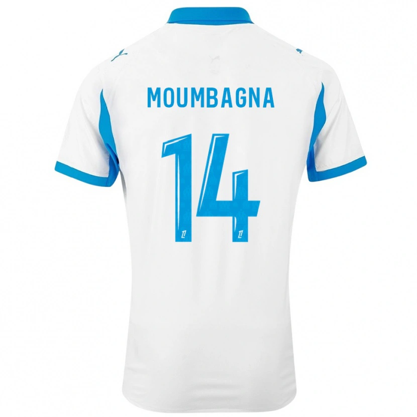 Danxen Mujer Camiseta Faris Moumbagna #14 Blanco Celeste 1ª Equipación 2025/26 La Camisa México