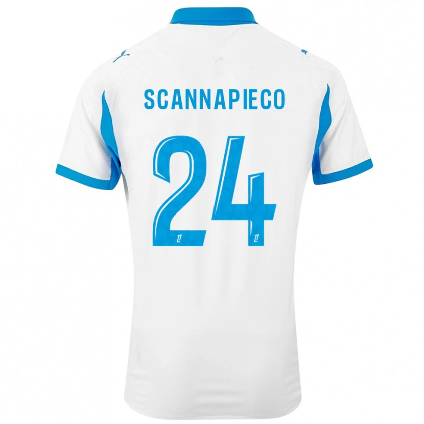 Danxen Mujer Camiseta Dona Scannapieco #24 Blanco Celeste 1ª Equipación 2025/26 La Camisa México
