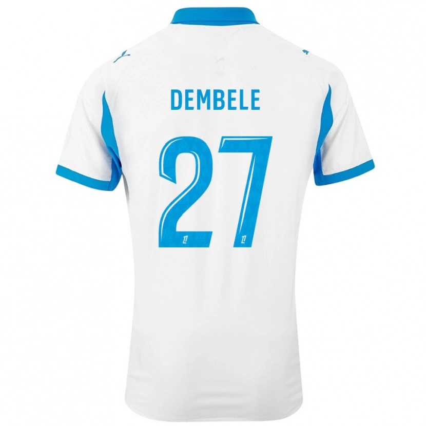 Danxen Mujer Camiseta Coumba Dembélé #27 Blanco Celeste 1ª Equipación 2025/26 La Camisa México