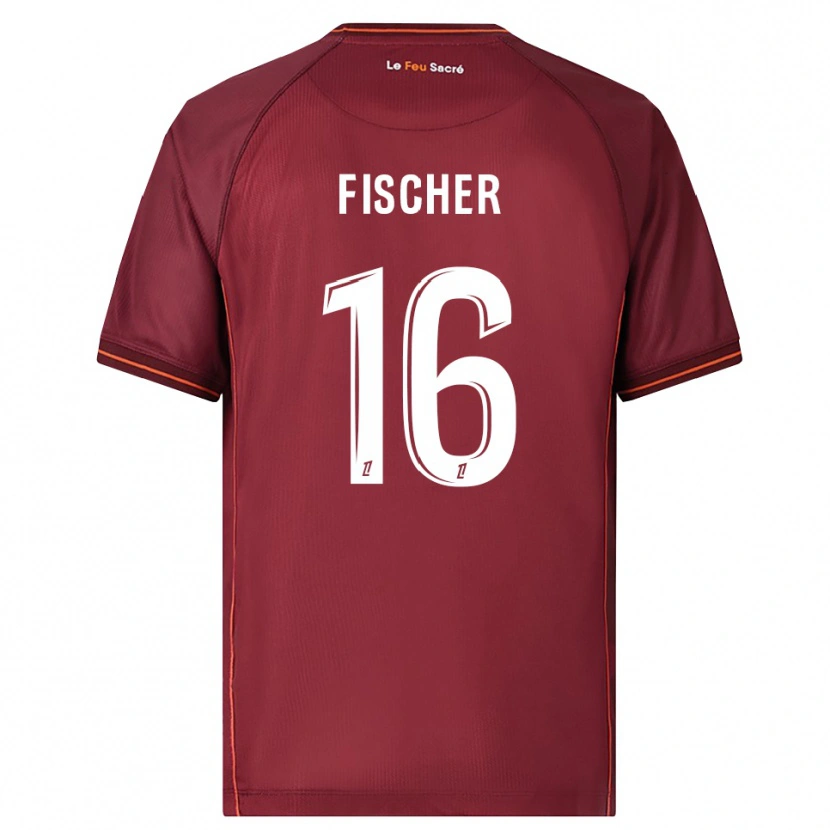 Danxen Mujer Camiseta Jonathan Fischer #16 Burdeos Blanco 1ª Equipación 2025/26 La Camisa México