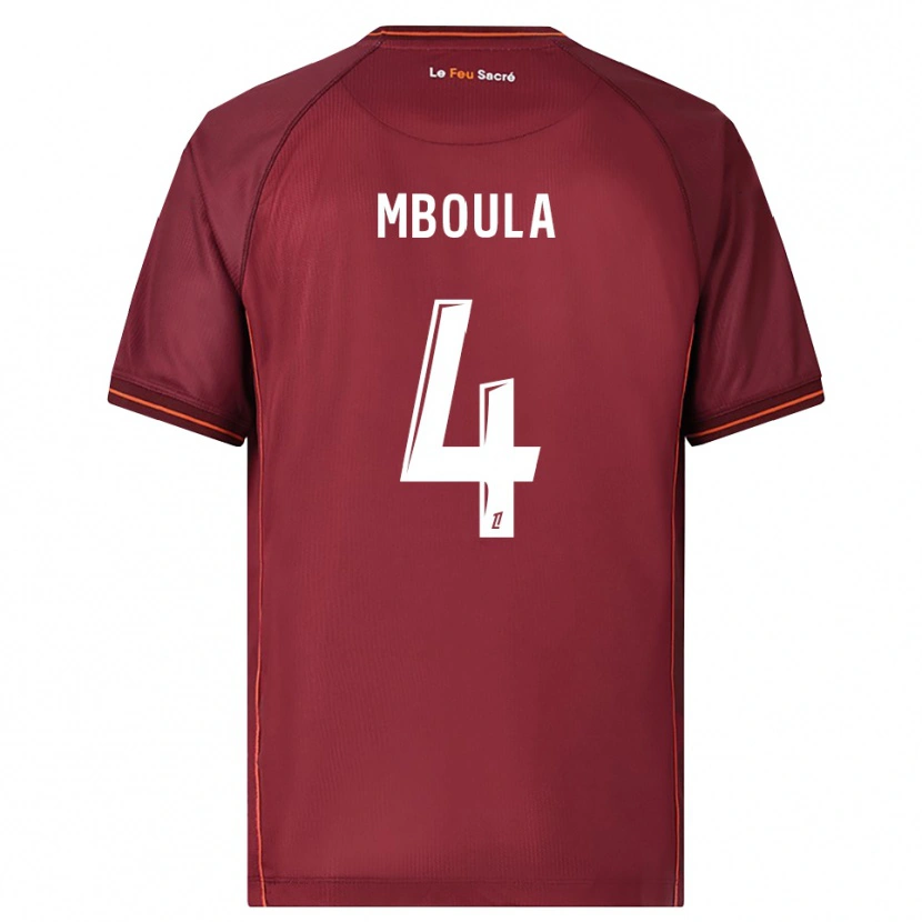 Danxen Mujer Camiseta Michel Mboula #4 Burdeos Blanco 1ª Equipación 2025/26 La Camisa México