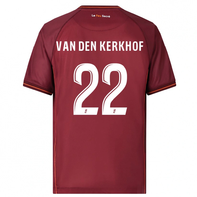 Danxen Mujer Camiseta Kevin Van Den Kerkhof #22 Burdeos Blanco 1ª Equipación 2025/26 La Camisa México
