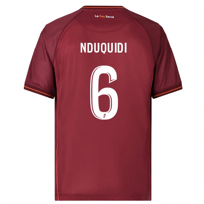 Danxen Mujer Camiseta Joseph Nduquidi #6 Burdeos Blanco 1ª Equipación 2025/26 La Camisa México