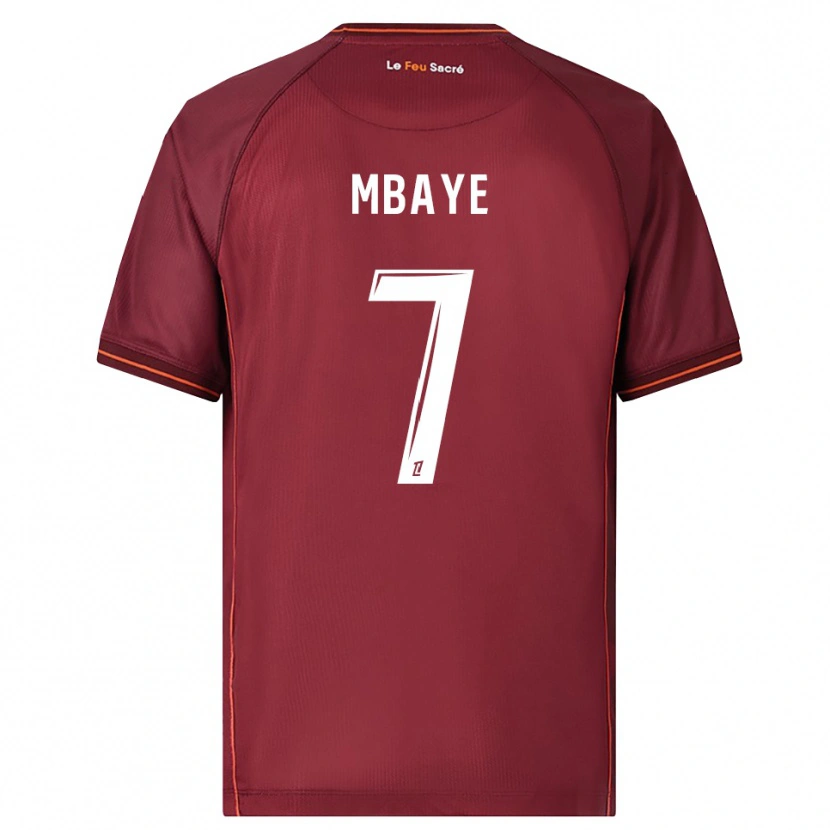 Danxen Mujer Camiseta Malick Mbaye #7 Burdeos Blanco 1ª Equipación 2025/26 La Camisa México