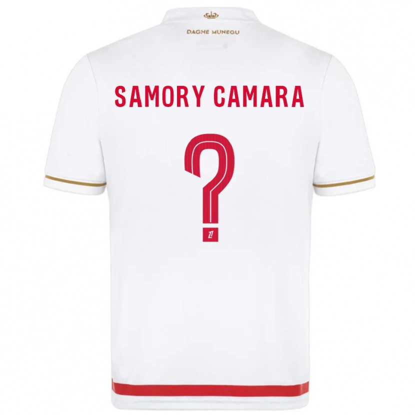 Danxen Mujer Camiseta Verges Samory Camara #0 Rojo Blanco 1ª Equipación 2025/26 La Camisa México
