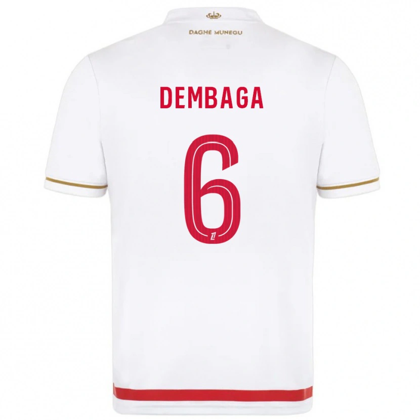 Danxen Mujer Camiseta Boubakar Dembaga #6 Rojo Blanco 1ª Equipación 2025/26 La Camisa México