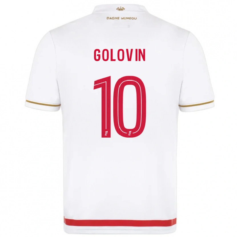 Danxen Mujer Camiseta Aleksandr Golovin #10 Rojo Blanco 1ª Equipación 2025/26 La Camisa México