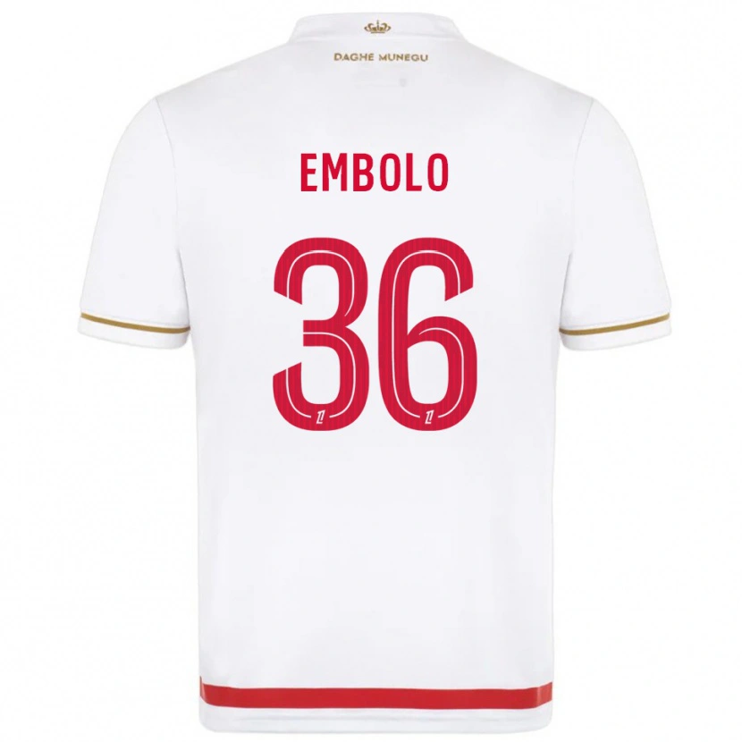 Danxen Mujer Camiseta Breel Embolo #36 Rojo Blanco 1ª Equipación 2025/26 La Camisa México