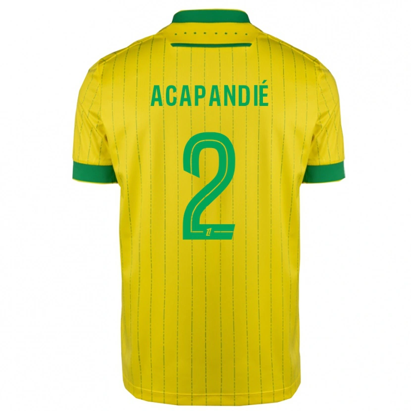 Danxen Mujer Camiseta Mathieu Acapandié #2 Amarillo Verde 1ª Equipación 2025/26 La Camisa México