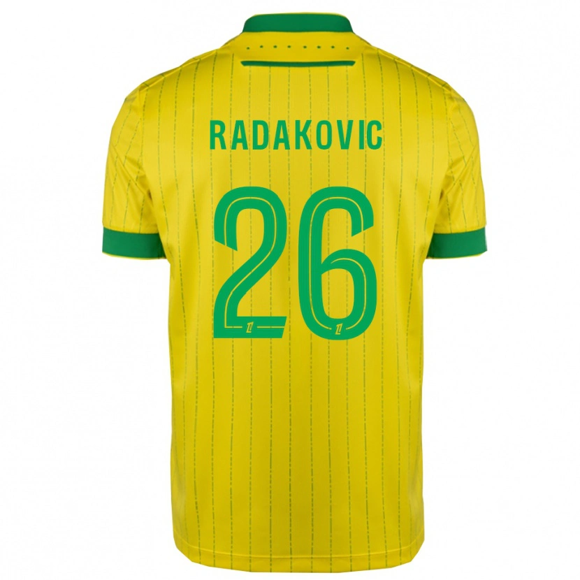 Danxen Mujer Camiseta Uros Radakovic #26 Amarillo Verde 1ª Equipación 2025/26 La Camisa México