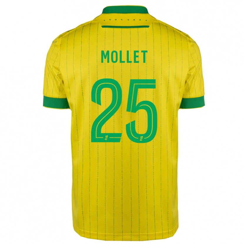 Danxen Mujer Camiseta Florent Mollet #25 Amarillo Verde 1ª Equipación 2025/26 La Camisa México