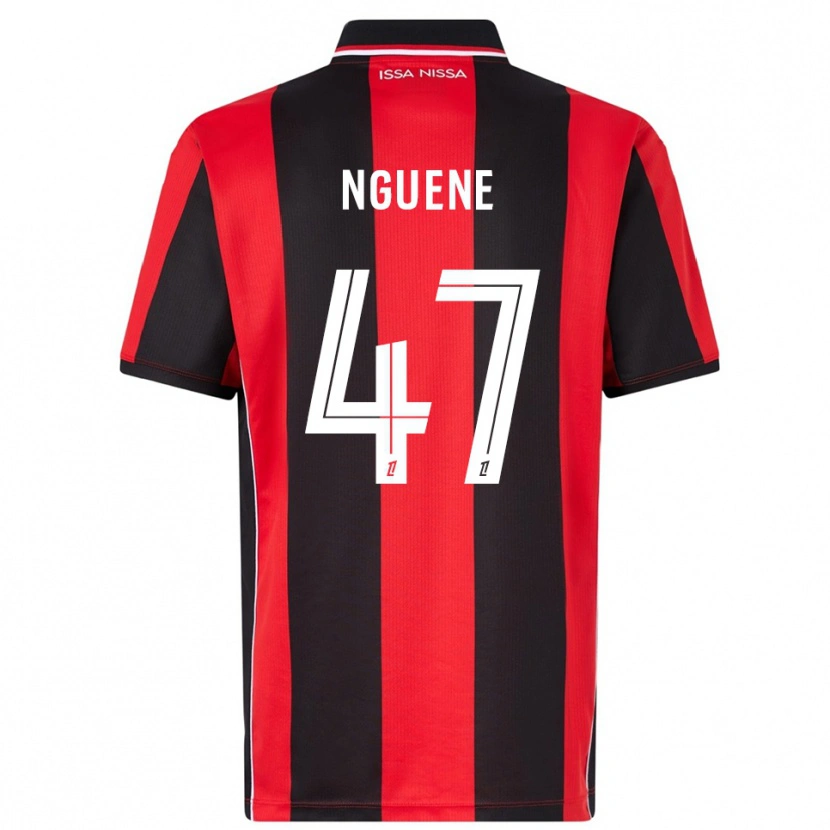 Danxen Mujer Camiseta Bernard Nguene #47 Rojo Negro 1ª Equipación 2025/26 La Camisa México