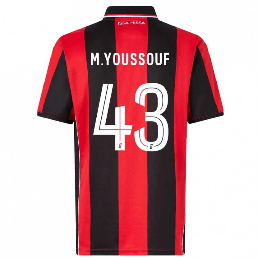 Danxen Mujer Camiseta Mousslim Youssouf #43 Rojo Negro 1ª Equipación 2025/26 La Camisa México