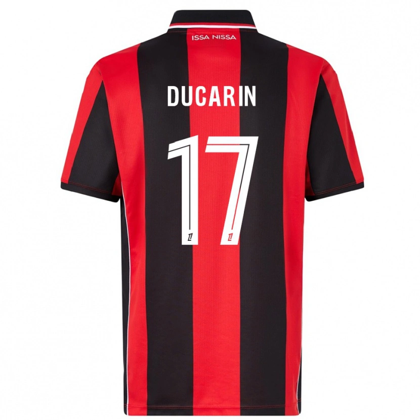Danxen Mujer Camiseta Léa Ducarin #17 Rojo Negro 1ª Equipación 2025/26 La Camisa México