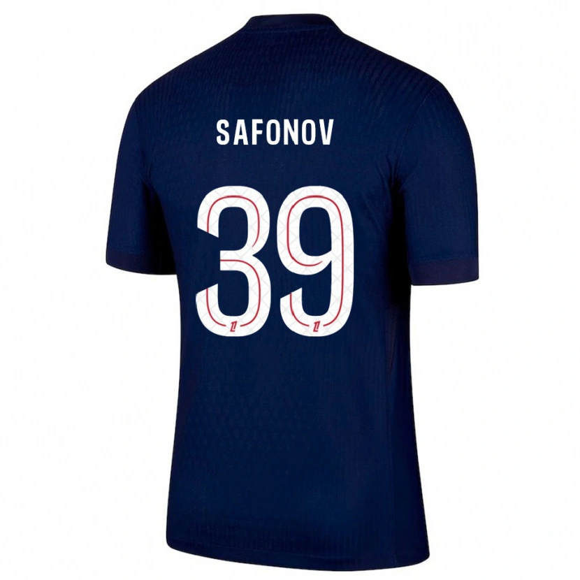 Danxen Mujer Camiseta Matvey Safonov #39 Azul Marino Rojo 1ª Equipación 2025/26 La Camisa México