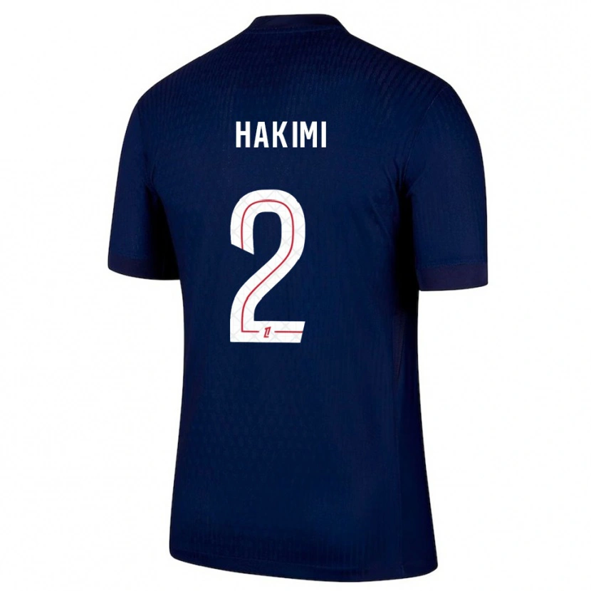 Danxen Mujer Camiseta Achraf Hakimi #2 Azul Marino Rojo 1ª Equipación 2025/26 La Camisa México