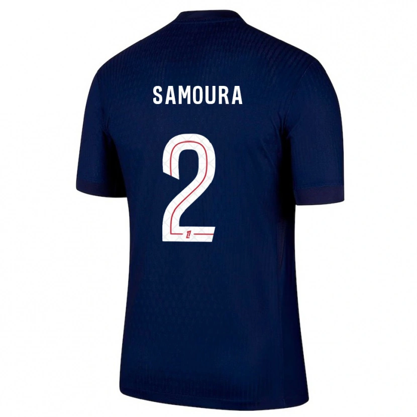 Danxen Mujer Camiseta Thiniba Samoura #2 Azul Marino Rojo 1ª Equipación 2025/26 La Camisa México