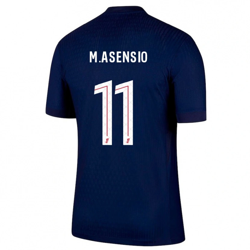 Danxen Mujer Camiseta Marco Asensio #11 Azul Marino Rojo 1ª Equipación 2025/26 La Camisa México