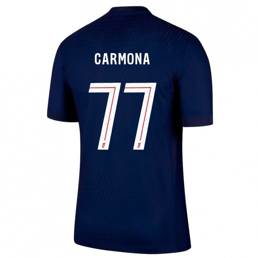 Danxen Mujer Camiseta Olga Carmona #77 Azul Marino Rojo 1ª Equipación 2025/26 La Camisa México