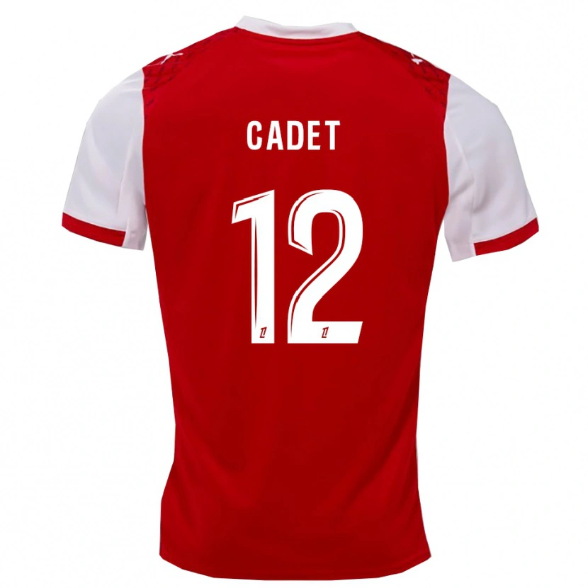 Danxen Mujer Camiseta Charlélie Cadet #12 Rojo Blanco 1ª Equipación 2025/26 La Camisa México