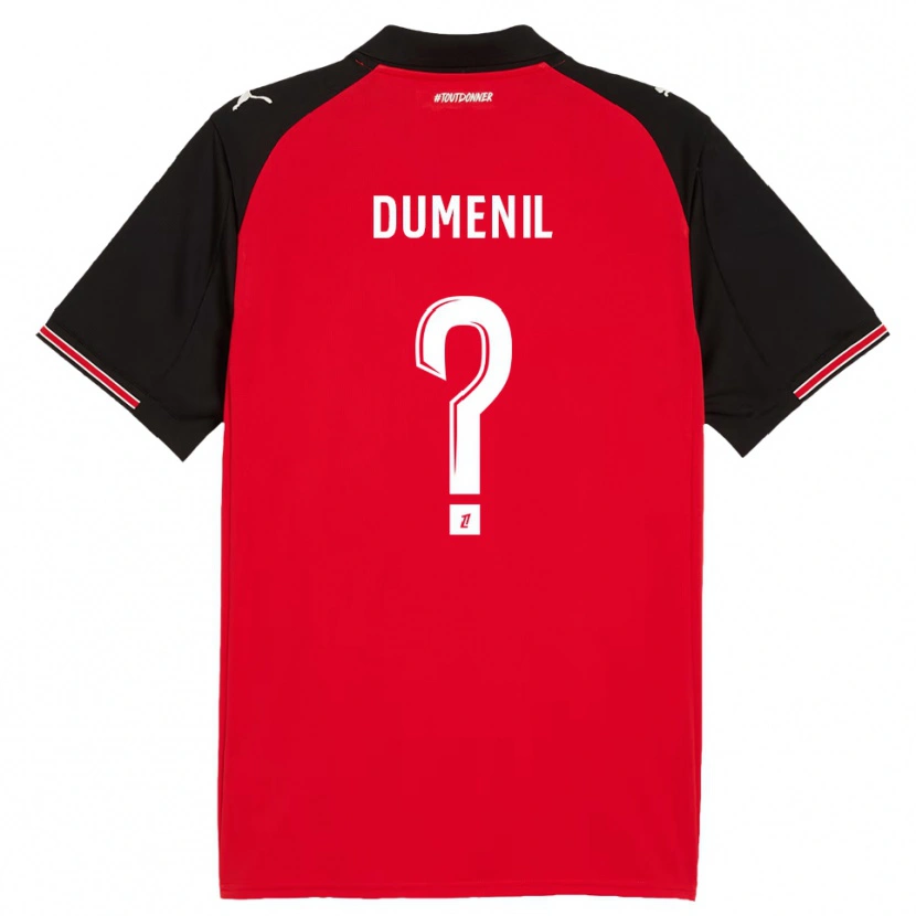 Danxen Mujer Camiseta Kylian Dumenil #0 Rojo Negro 1ª Equipación 2025/26 La Camisa México