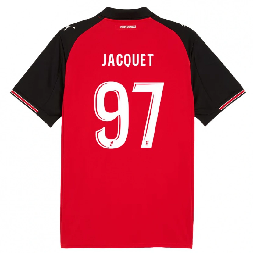 Danxen Mujer Camiseta Jérémy Jacquet #97 Rojo Negro 1ª Equipación 2025/26 La Camisa México