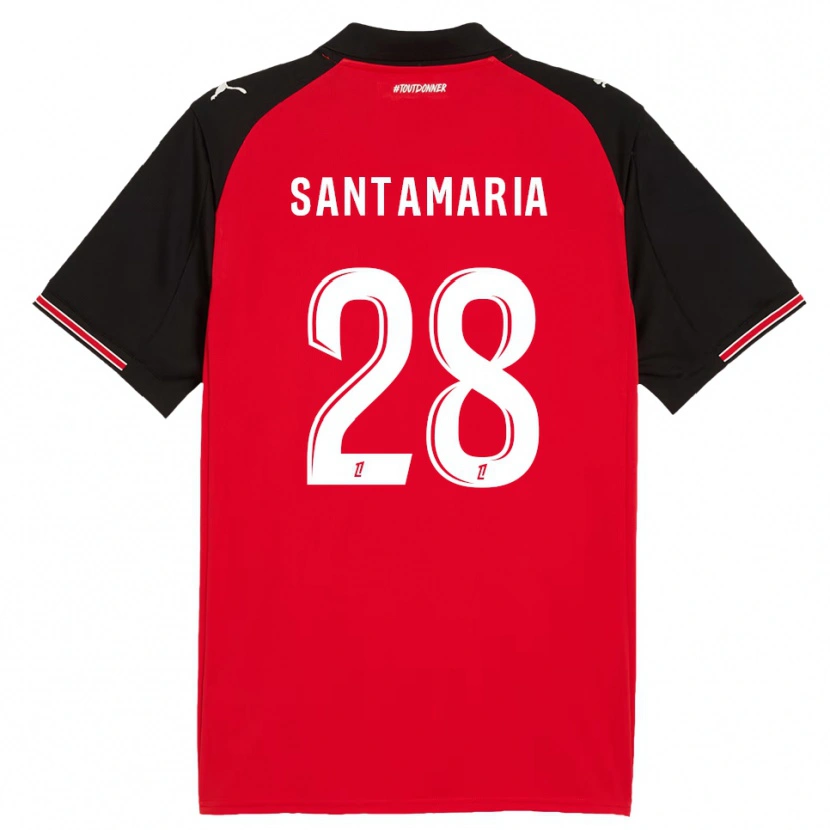 Danxen Mujer Camiseta Baptiste Santamaria #28 Rojo Negro 1ª Equipación 2025/26 La Camisa México