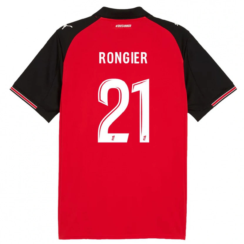 Danxen Mujer Camiseta Valentin Rongier #21 Rojo Negro 1ª Equipación 2025/26 La Camisa México