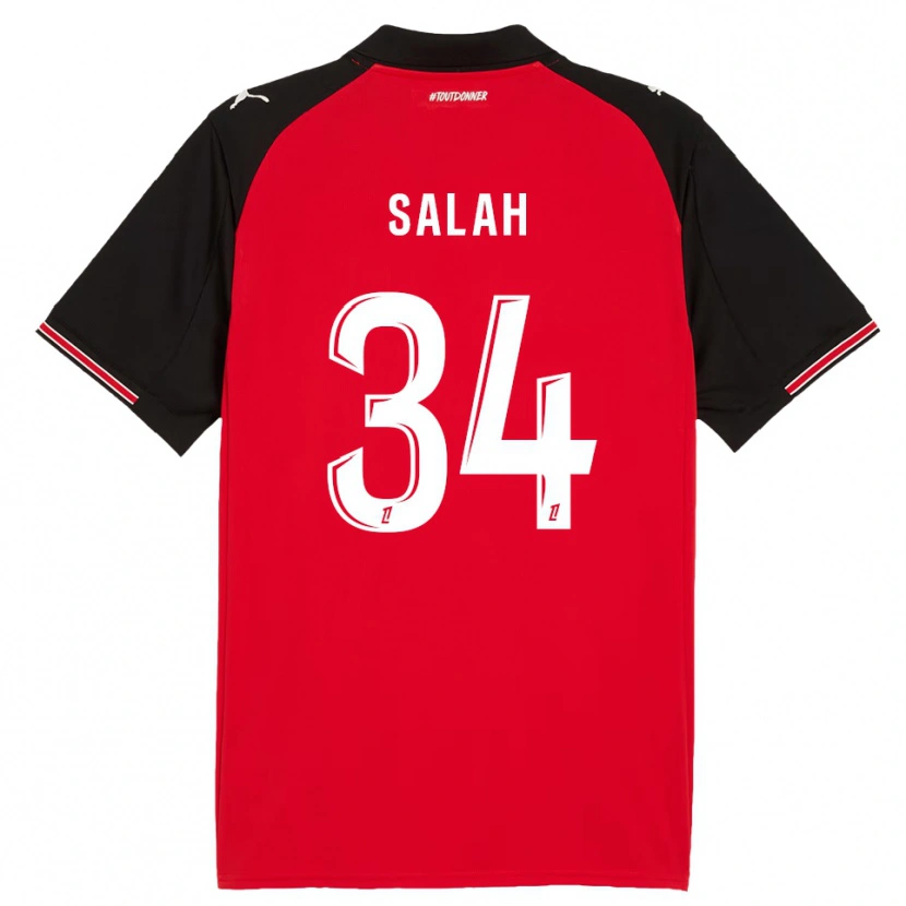Danxen Mujer Camiseta Ibrahim Salah #34 Rojo Negro 1ª Equipación 2025/26 La Camisa México