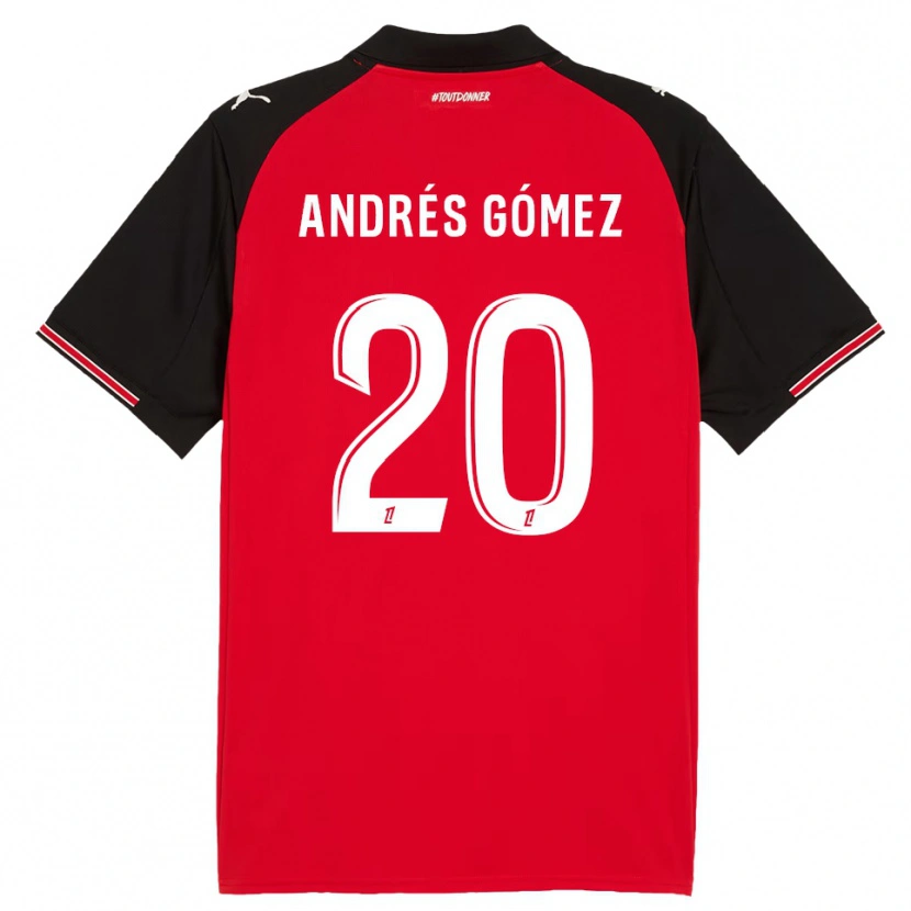 Danxen Mujer Camiseta Carlos Andrés Gómez #20 Rojo Negro 1ª Equipación 2025/26 La Camisa México
