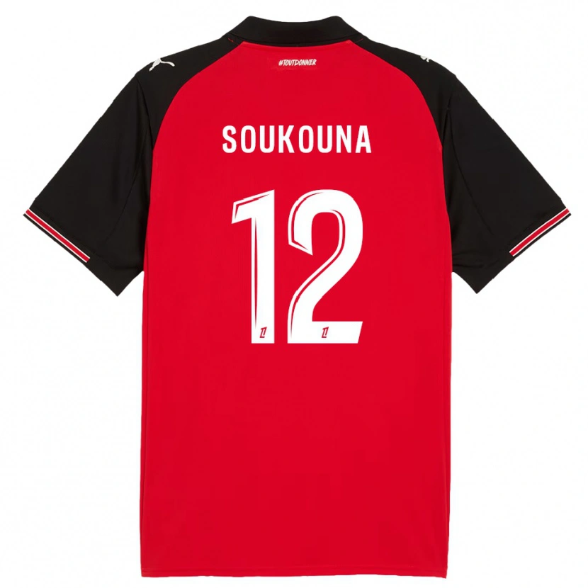 Danxen Mujer Camiseta Isiaka Soukouna #12 Rojo Negro 1ª Equipación 2025/26 La Camisa México