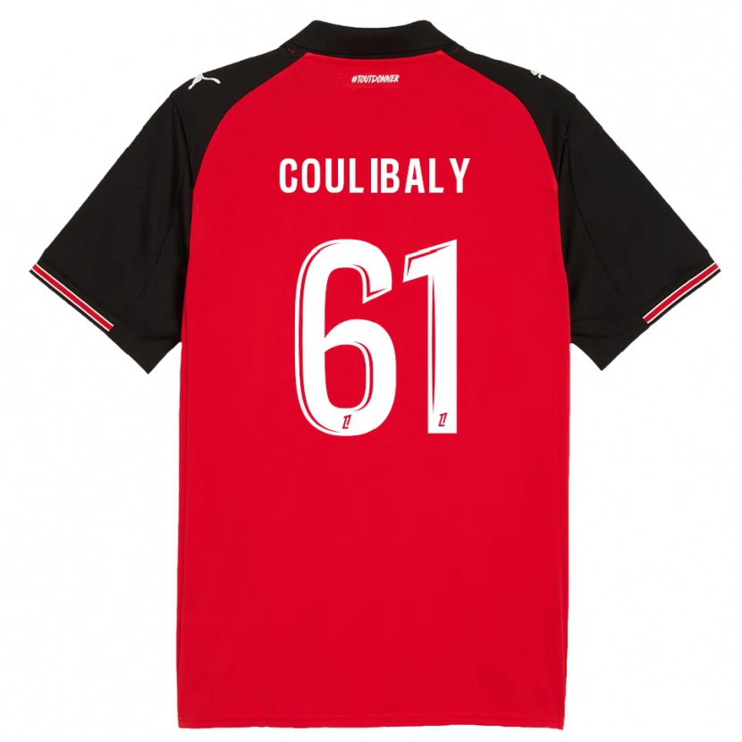 Danxen Mujer Camiseta Joël-Emmanuel Coulibaly #61 Rojo Negro 1ª Equipación 2025/26 La Camisa México